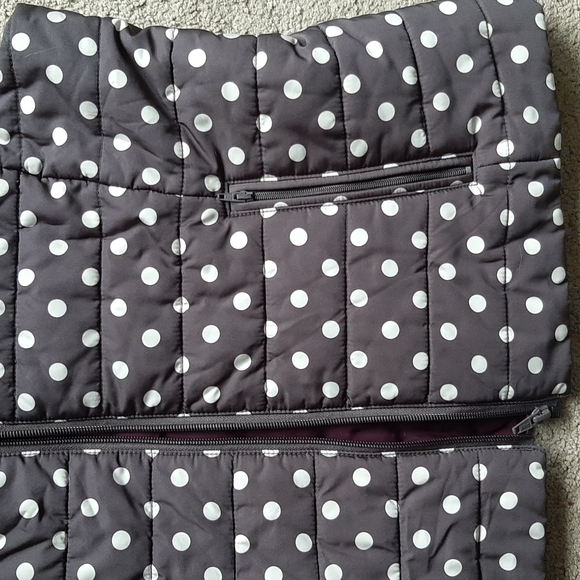 Women's LOFT Polka Dot Puffed Sleeveless Jacket West Size M - Picture 3 of 5